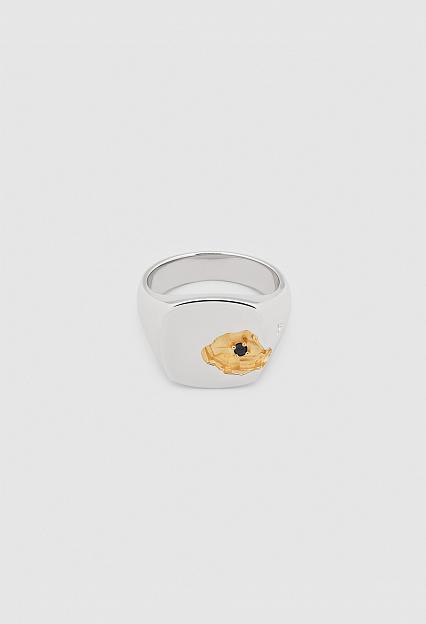 Tom Wood Mined Ring Large Black Diamond